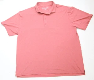 XL Matte Grey Red Poly Spandex Polo Shirt Short Sleeve Mans 4-Button Top 1-694 - Picture 1 of 4
