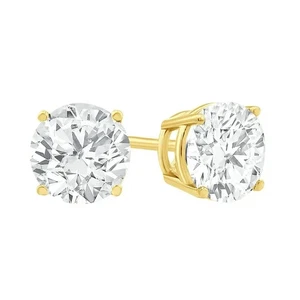 9CT OR 18CT  YELLOW GOLD 2.00 CTS D COLOUR VS LAB GROWN DIAMOND STUD EARRINGS - Picture 1 of 7