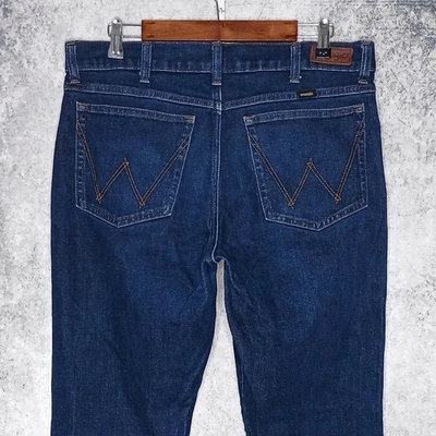 Wrangler mens slim straight 88 jeans size 34 x 34 stretch blue dark wash denim - Image 1 of 4