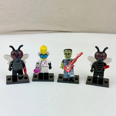 Lote de 4 Minifiguras LEGO Monstruos Serie 14 71010 Crazy Scientist Fly Rocker Foto 1 de 3