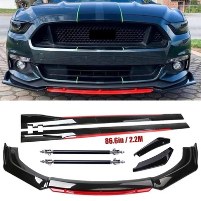 For Ford Mustang GT Shelby GT500 Front Bumper Lip Spoiler Splitter Body Kit Side - Image 1 of 4