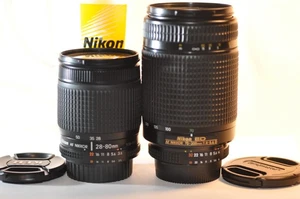 Nikon AF D Nikkor 28-80mm & 70-300mm TWO FX lens SET for D750 D300 D600 D800 D90 - Picture 1 of 9