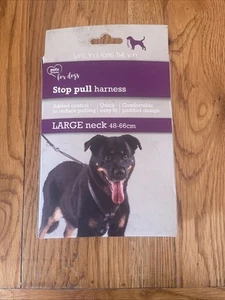 Pets at Home Stop Pull Harness Large Neck Grey And Black - Picture 1 of 6