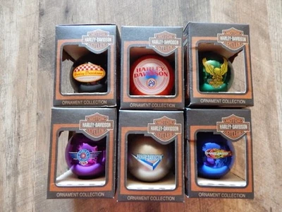 6 Vintage 2000 Harley-Davidson Fragile Ball Ornaments - Cavanagh Collection RARE - Image 1 of 4