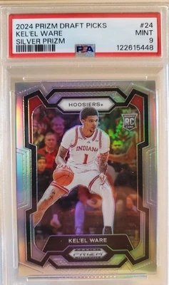 Tarjeta KEL'EL WARE 2024 Panini Prizm DP Silver Refractor #24 PSA 9 Rookie HEAT RC Foto 1 de 3