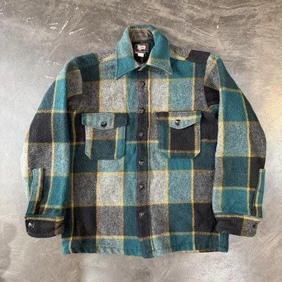 Vintage VTG 40s/50s Woolrich Wool Button Up Plaid Jacket Sz M - Image 1 of 4