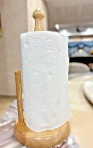 Solid Wood Kitchen Towel Holder Dispenser Paper Roll Tissue Stand Rack - 1 Pcs - Picture 1 of 8