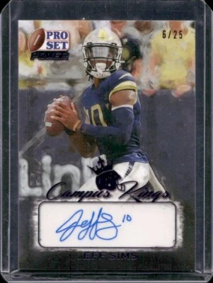 Jeff Sims 2021 Leaf Pro Set Power Campus Kings Purple Auto Autograph Rc /25 - Image 1 of 3