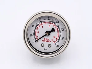 Mini Manómetro 11Bar 1/8 NPT Indicador de Presión Gasolina-Aceite Indicador Acero Inoxidable Universal - Imagen 1 de 4