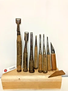 Lot of 8 Tools Chisels & Knife Japanese Carpenter Hand Tool Wood - Picture 1 of 24