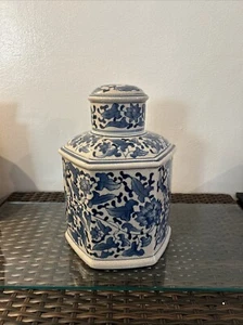 Tear Jar Vase White Blue Colors 12*8 - Picture 1 of 5