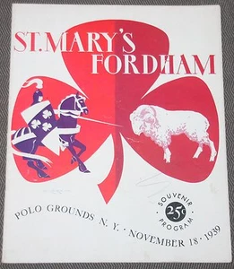 18 de noviembre de 1939 programa de recuerdos de st mary's fordham polo terrenos ny jim crowley - Imagen 1 de 4