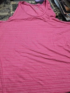 Jones New York Sport Pink White Striped Athletic Tank Top Shirt Women's Size 1X - Picture 1 of 4