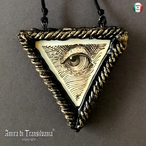 jewelry pendant necklace men women triangle all-seeing eye dollar - Picture 1 of 24