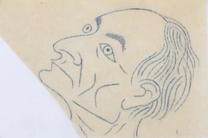 RIM Dessin original à l'encre bleue représentant son ami Antonin Artaud 1928 - Picture 1 of 1