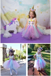 Sequin Halloween Unicorn Dress with Headband 2T, 4T or 6T - Picture 1 of 6