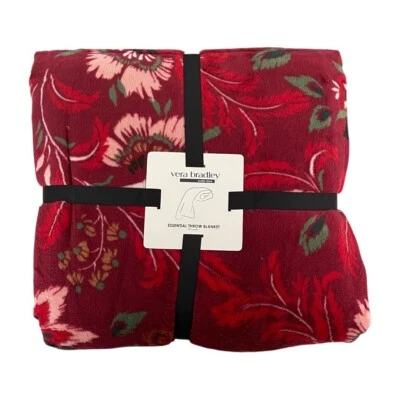 Manta de felpa roja tibetana de cachemira veneciana Vera Bradley Foto 1 de 4