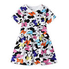 Kids Girls Minnie Mouse Print Short Sleeve T-Shirt Dress Casual A-Line Sundress