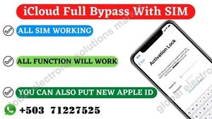 iCloud bypass Service - With SIM Working iOS 12 to 14.5.1 - iPhone 7 - X GSM 