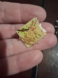 Cherry Blossom Festival Pin Brooch 1990 Macon GA Celebration Gold Tone Lapel  - Picture 1 of 4