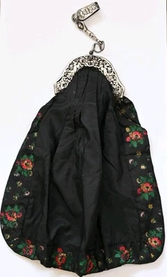 Antique Argento Borsetta a Mano Grande Pesante Massiccio Frizione Dito 1901 Arte - Immagine 1 di 4