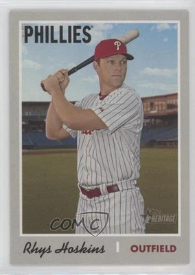 2019 Topps Heritage High Number SP (Team Name Color Variation) Rhys Hoskins #458 - Image 1 of 2