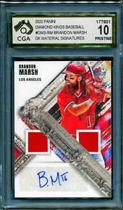 2022 Diamond Kings DK Material Signatures #DMS-BM Brandon Marsh CGA 10 - Picture 1 of 3