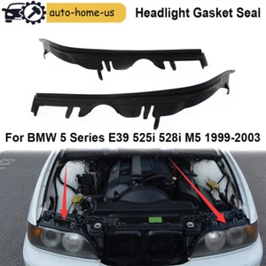 Pair Upper Headlight Gasket Seal For BMW 5 Series E39 525i 528i M5 1999-2003 - Picture 1 of 13