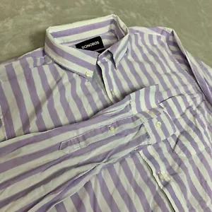Bonobos Shirt Mens Medium Purple Striped Slim Fit Button Down Long Sleeve Pocket - Picture 1 of 7