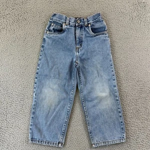 VTG Carters Jeans Boys 5 Denim Light Wash Straight Elastic Waist Button Snap USA - Picture 1 of 12