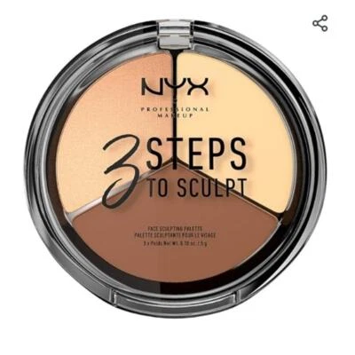 NYX PROFESSIONAL MAKEUP 3 STEPS TO SCULPT, FACE SCULPTING, CONTOUR PALETTE LIGHT - Image 1 of 4