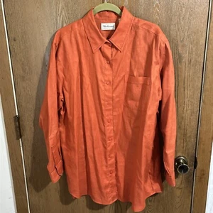 Damenbluse Koralle Westbound 100 % Leinen Knopfleiste Größe XL Maschinenwäsche - Bild 1 von 8