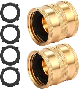 2 Stück Gartenschlauchverbinder, 3/4" Dual Swivel Female-Female Schlauchadapter | Neu - Bild 1 von 11