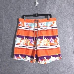 Tommy Bahama Relax Swim Trunks Mens Large Floral Pattern Mesh Lined Beach Orange - Picture 1 of 18