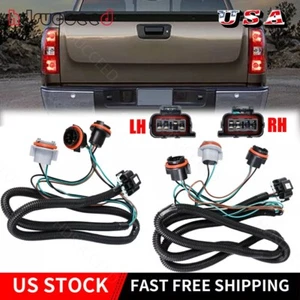 Fit For 2007-2014 Chevy GMC Pickup Truck Tail Light Lamp Wiring Harness LH & RH - Picture 1 of 13
