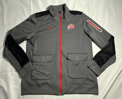 Under Armour Utah Utes Full Zip Team Issue Track Jacket Gray Women's Medium Cover