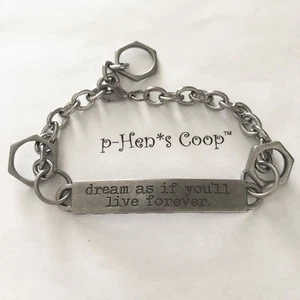 Steampunk Bracelet Word Band ”dream ... Forever” Unisex handmade USA 658 - Picture 1 of 1