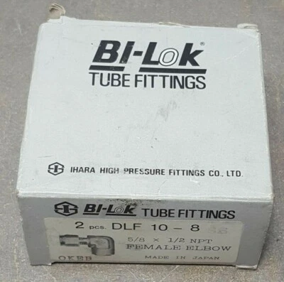2 pcs IHARA HIGH PRES FITTING BI-LOK DLF10-8, 613 Female Elbow 5/8 X ½ NPT. OKEB - Image 1 of 4