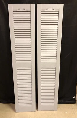 Mid American 12 pulgadas x 60 pulgadas. Par de persianas exteriores de vinilo con persianas pintables Foto 1 de 4