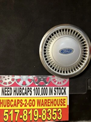 1986-91 Ford Taurus 14” Oem Hubcap #852 E6DZ1130B used wheelcover oem Stainless - Image 1 of 4