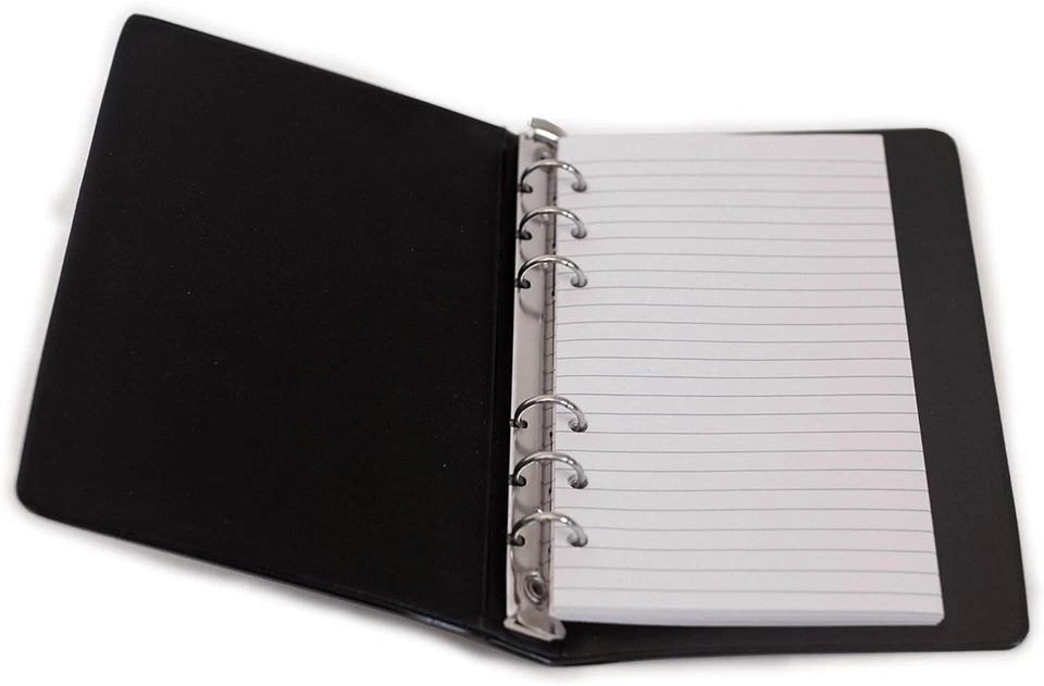 Libro de notas de hojas sueltas HNR Essentials 6 3/4 X 3 3/4", carpeta de 6 anillos con papel extra  Foto 1 de 4