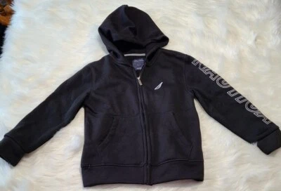 Sudadera Náutica Niños Cremallera Negra Sudadera con Capucha Bolsillos Frontales Talla S 8 Foto 1 de 3