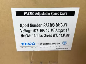 TECO-WESTINGHOUSE PA7300-5010-N1 DRIVE 10 HP, 575 voltios NUEVO - Imagen 1 de 5