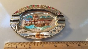 Vintage Decorative Metal U.S. Capital Washington D.C. Souvenir Ashtray - Afbeelding 1 van 2