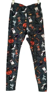 No Boundaries Girls Junior Leggings Size S 3-5 Black with Dog Puppies Halloween - Picture 1 of 2