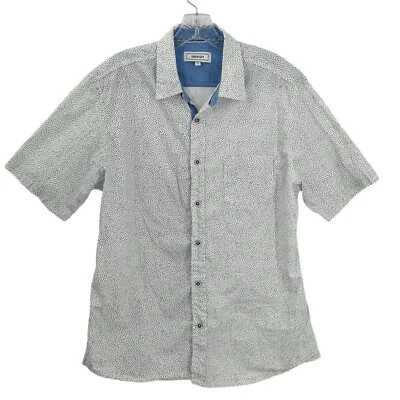 Smash Men's White Speckled Print Button Front Short Sleeve Shirt XLarge - Image 1 of 4