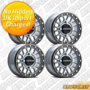 15x6 POLARIS RZR BEADLOCK WHEEL SET RACELINE A93 PODIUM STEALTH GREY 40MM OFFSET - Picture 1 of 2