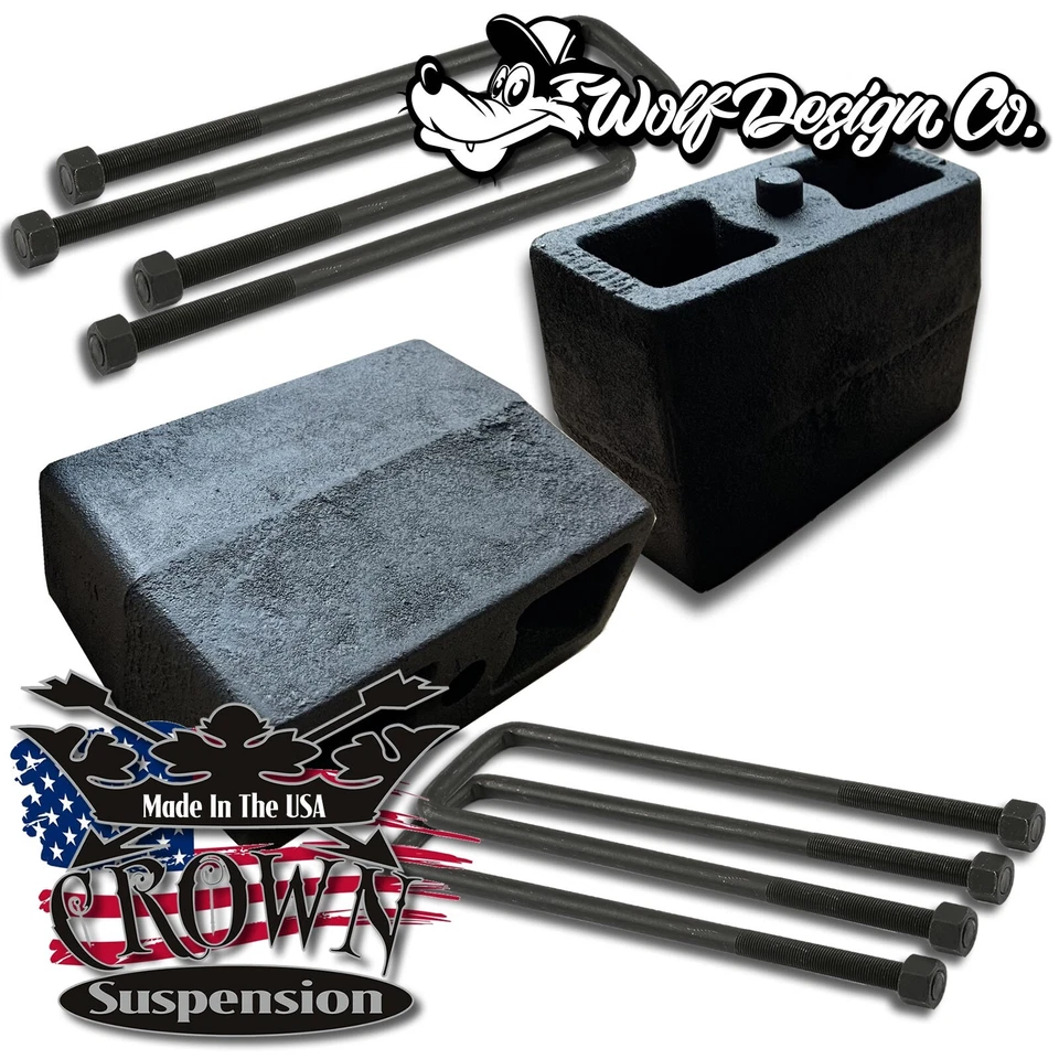 Bloques de elevación cuadrados Crown Suspension 2000-2017 Toyota Tundra acero trasero 4" Foto 1 de 3