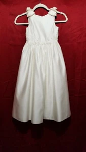 David's bridal Youth Michael Angelo bridesmaid Dress Size 5 Ivory & Rum /Gold - Picture 1 of 5