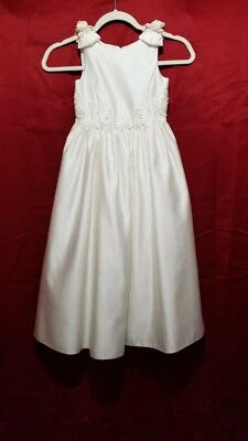 David's bridal Youth Michael Angelo bridesmaid Dress Size 5 Ivory & Rum /Gold - Image 1 of 4